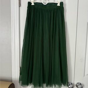Elegant Green Tulle Skirt